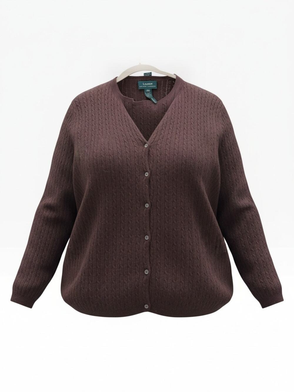 Lauren Ralph Lauren Women’s 3XL 2 PIECE Cable Knit Cardigan Sweater Button Front
